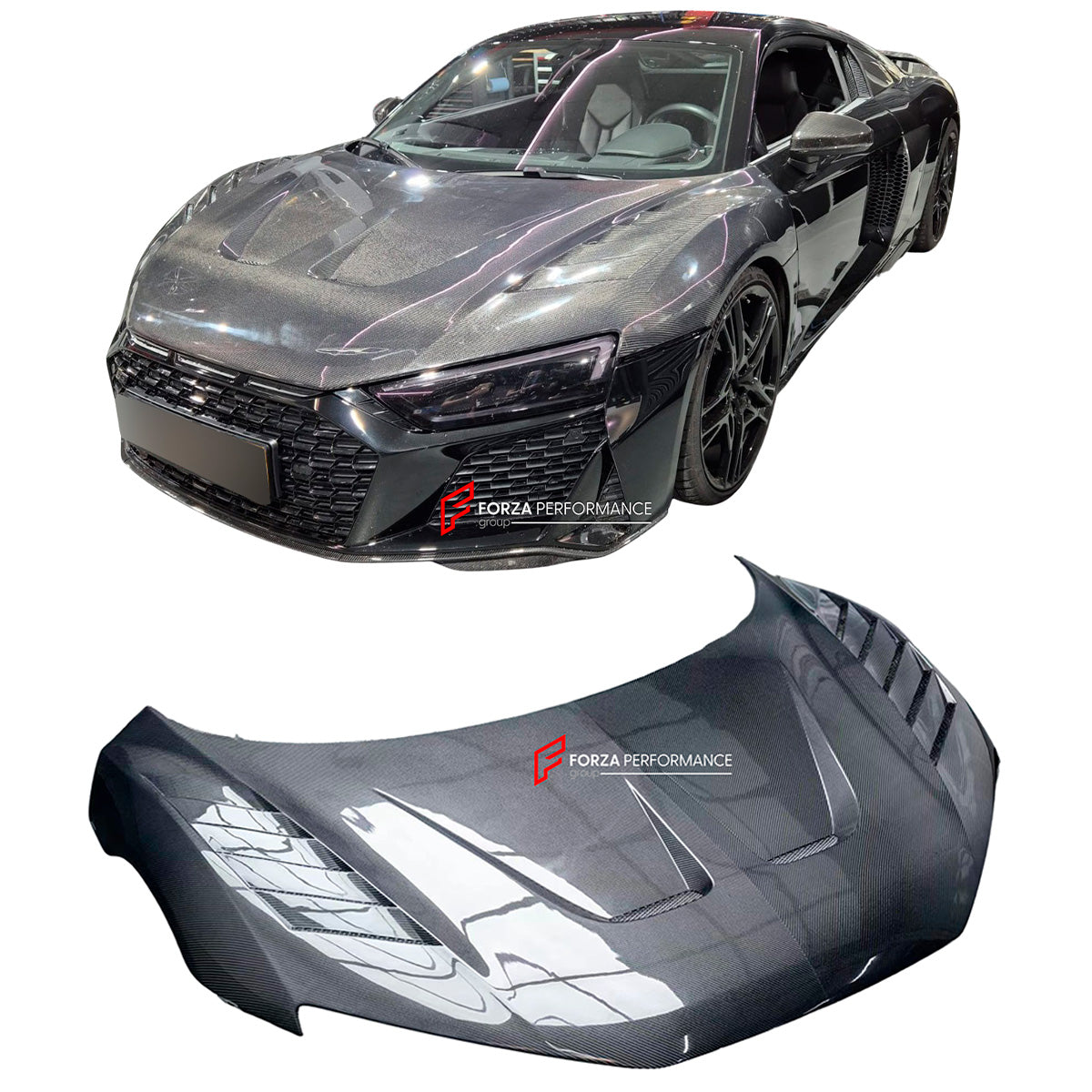 CARBON HOOD for AUDI R8 4S 2015-2018 4S FACELIFT 2019 - 2023 

Set includes:

Hood

Material: Carbon Fiber

Note: Professional installation is required.
