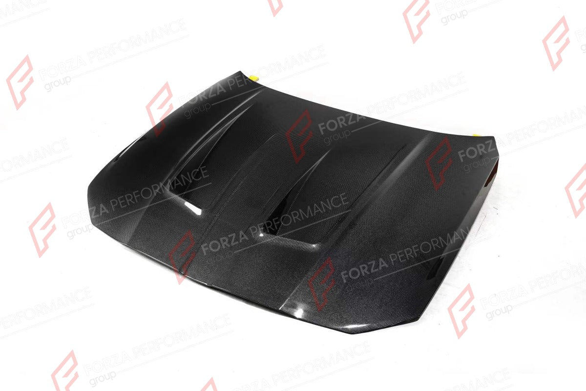 CARBON HOOD BONNET for BMW M3 G80 G81 M4 G82 G83 2020+ FORZA PERFORMANCE custom fit Alpha-N Style

Set includes:
Hood Bonnet

Material: Carbon

NOTE: Professional installation is required.