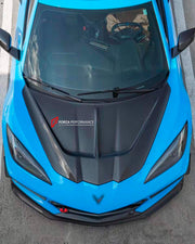 CARBON HOOD BONNET for CHEVROLET CORVETTE C8 STINGRAY Z06 E RAY 2020+ Forza Performance Custom fit
Set includes:

Hood Bonnet
Material: Carbon

NOTE: Professional installation is required.