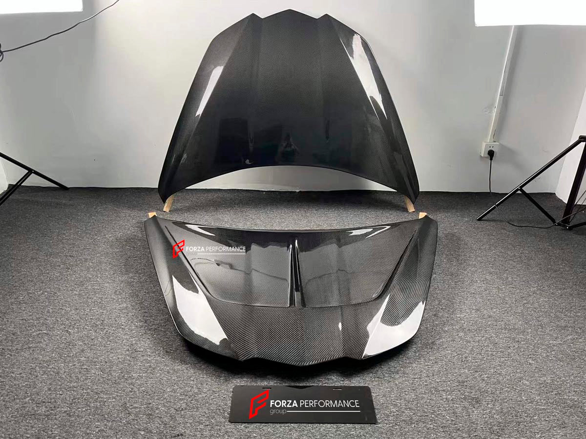 CARBON HOOD BONNET for CHEVROLET CORVETTE C8 STINGRAY Z06 E RAY 2020+ Forza Performance Custom fit
Set includes:

Hood Bonnet
Material: Carbon

NOTE: Professional installation is required.