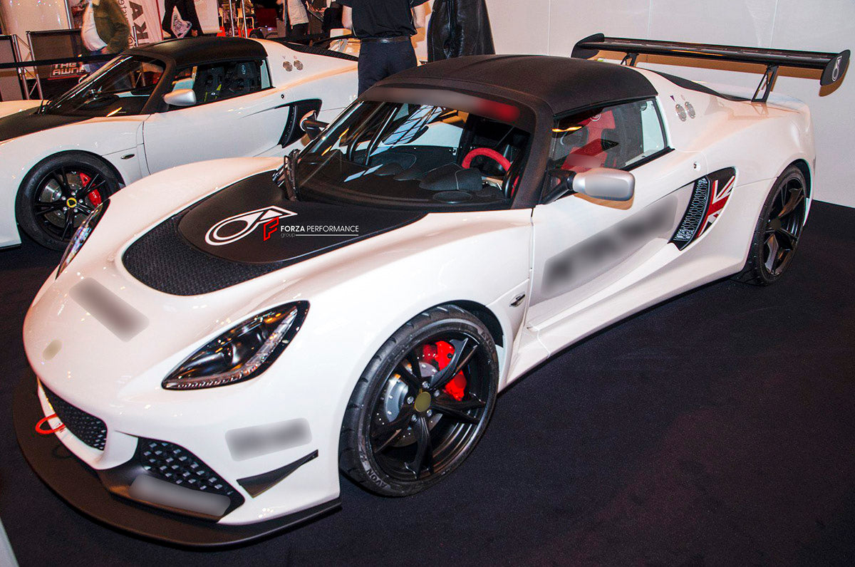 CARBON Hood Bonnet for Lotus Exige III S3 V6 2011 - 2021
Set includes:

Hood Bonnet / Front Trunk Lid
Material: Carbon

NOTE: Professional installation is required.