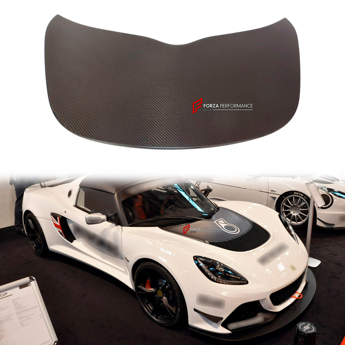 CARBON Hood Bonnet for Lotus Exige III S3 V6 2011 - 2021
Set includes:

Hood Bonnet / Front Trunk Lid
Material: Carbon

NOTE: Professional installation is required.
