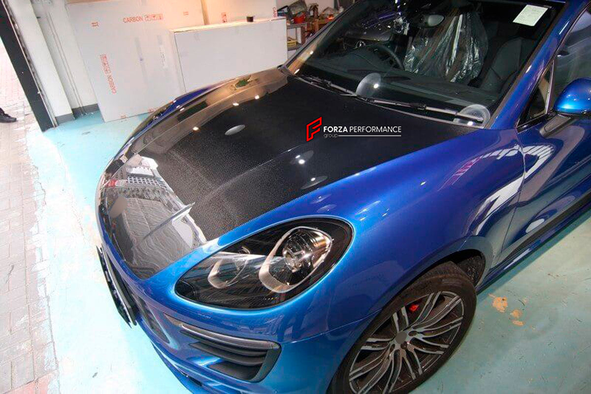 CARBON HOOD BONNET for Porsche Macan OEM010
Set includes:

Hood Bonnet
Material: Carbon

NOTE: Professional installation is required.