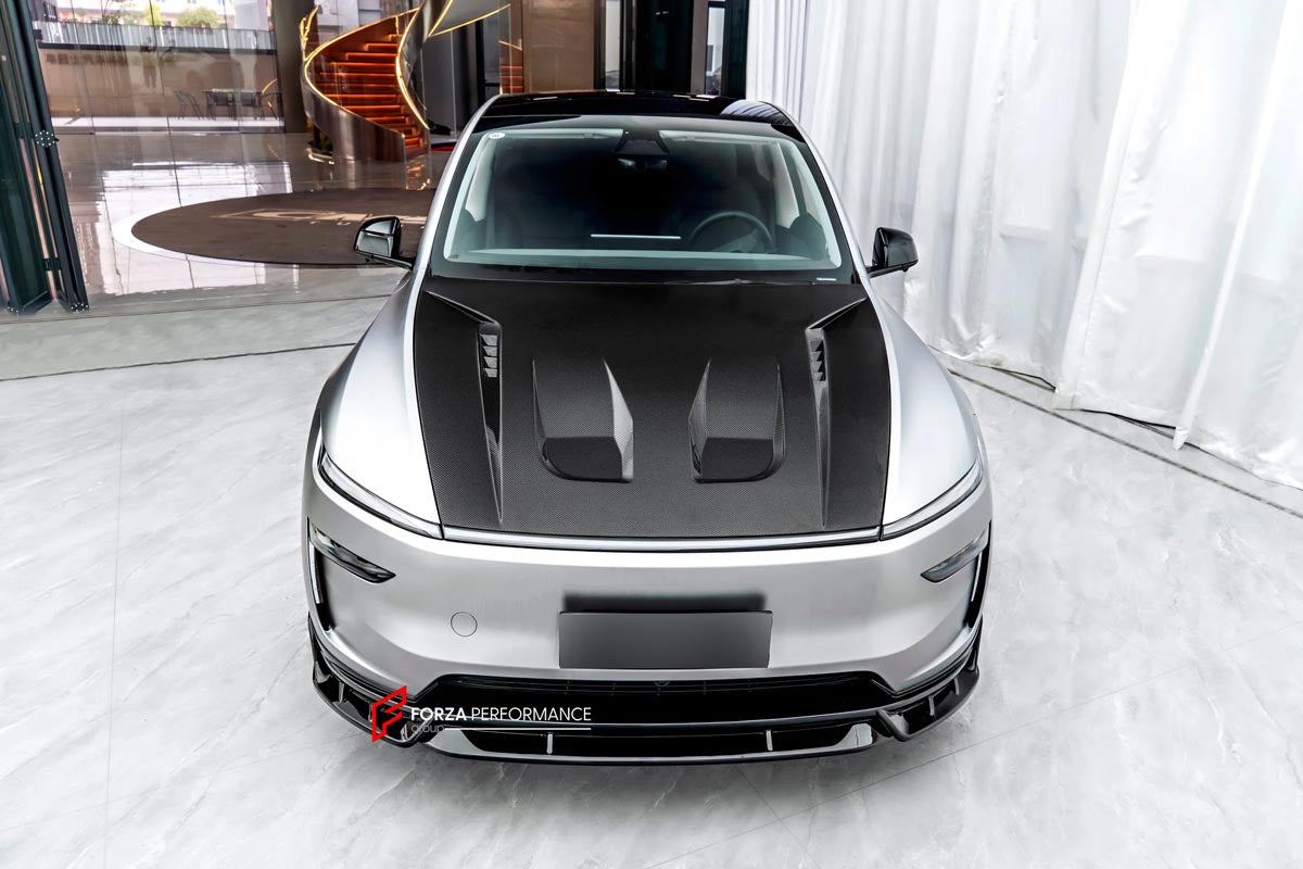 CARBON HOOD BONNET for TESLA MODEL Y JUNIPER 2025+

Set includes:

Hood / Bonnet

Material: Carbon fiber or Fiberglass

Note: Professional installation is required