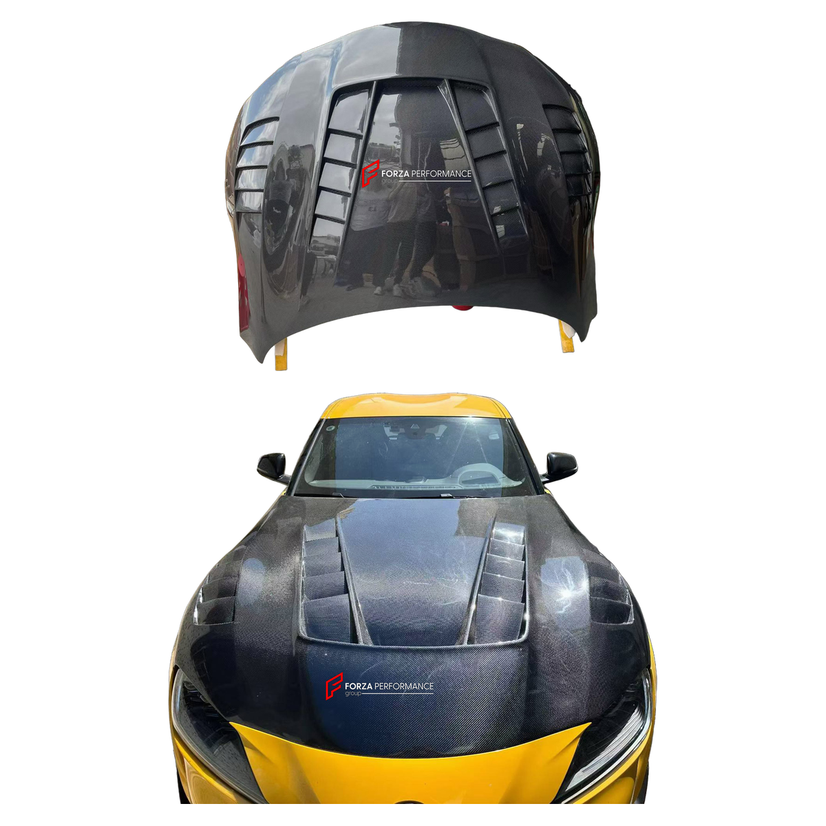 CARBON HOOD BONNET for TOYOTA SUPRA V A90 A91 2019 - 2026 FORZA PERFORMANCE custom fit TV Style

Set includes:
Hood Bonnet

Material: Carbon

NOTE: Professional installation is required.