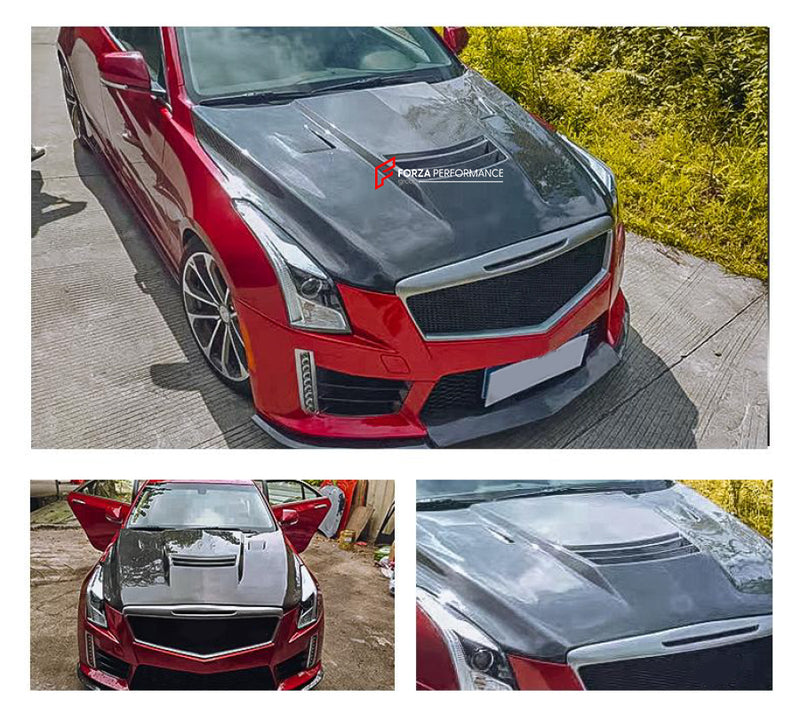 CARBON HOOD BONNET for CADILLAC ATS-L 2013-2019