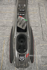 CARBON INTERIOR KIT for FERRARI 488 PISTA 2018 - 2020

Set includes:
Center Console Assembly
Gear Shift Panel
Knee Pads
Interior Door Panels

Material: Carbon

NOTE: Professional installation is required.