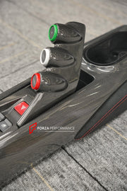CARBON INTERIOR KIT for FERRARI 488 PISTA 2018 - 2020

Set includes:
Center Console Assembly
Gear Shift Panel
Knee Pads
Interior Door Panels

Material: Carbon

NOTE: Professional installation is required.