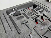 CARBON INTERIOR KIT for TESLA CYBERTRUCK 2023+

Set includes:

Dashboard Trim
Central Console Trim
Door Sills
Door Trims

Material: Carbon

NOTE: Professional installation is required.