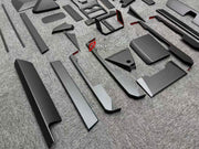 CARBON INTERIOR KIT for TESLA CYBERTRUCK 2023+

Set includes:

Dashboard Trim
Central Console Trim
Door Sills
Door Trims

Material: Carbon

NOTE: Professional installation is required.