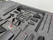 CARBON INTERIOR KIT for TESLA CYBERTRUCK 2023+

Set includes:

Dashboard Trim
Central Console Trim
Door Sills
Door Trims

Material: Carbon

NOTE: Professional installation is required.