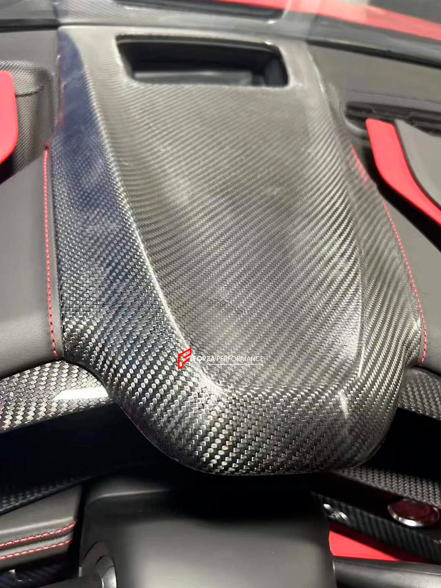 CARBON INTERIOR TRIM KIT for CHEVROLET CORVETTE C8 STINGRAY Z06 E RAY 2020+ Forza Performance Custom fit
Set includes:

Door Trim Panels
Door Window Switch Panels
Door Pull Handle Trims
Steering Wheel Trim
Center Console Trim
Rear Bulkhead Trim
Material: Carbon

NOTE: Professional installation is required.