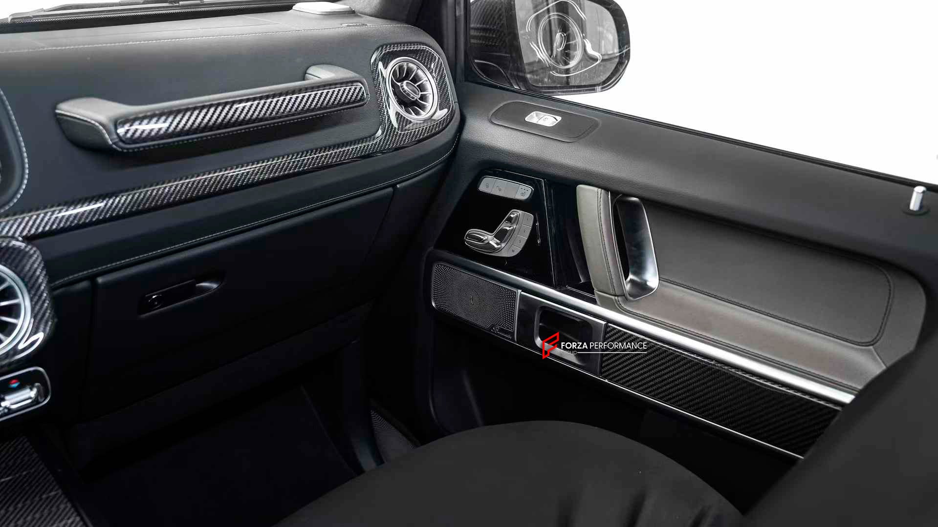 CARBON INTERIOR TRIM KIT for MERCEDES-BENZ G-CLASS G63 W465 2024+

Set includes:

Dashboard Trims
Center Console Trims

Material: Carbon Fiber

NOTE: Professional installation is required.