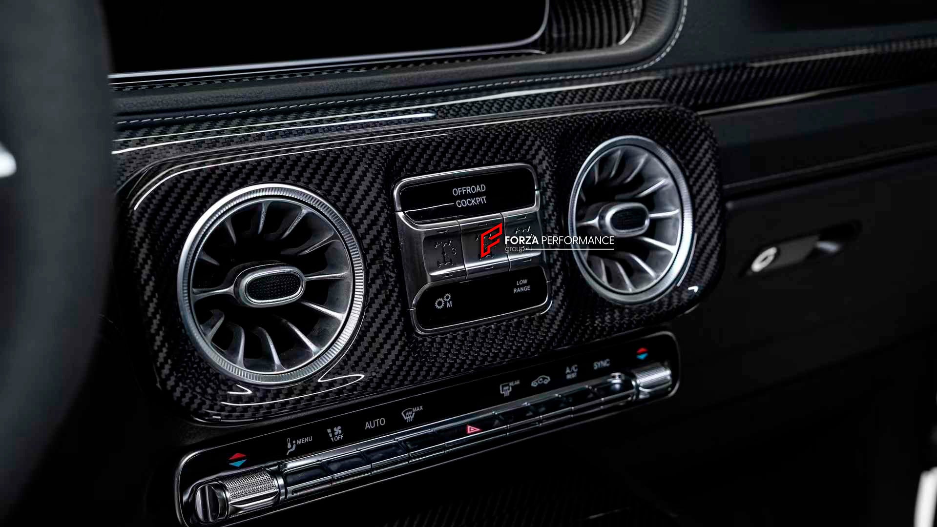 CARBON INTERIOR TRIM KIT for MERCEDES-BENZ G-CLASS G63 W465 2024+

Set includes:

Dashboard Trims
Center Console Trims

Material: Carbon Fiber

NOTE: Professional installation is required.