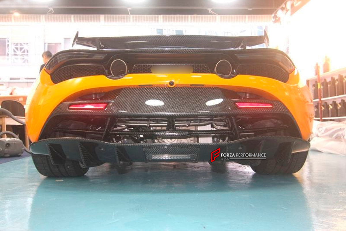 Carbon Rear Bumper Diffuser for McLaren 720S Coupe
Set includes:

Rear Bumper Diffuser
Material: Carbon

NOTE: Professional installation is required.