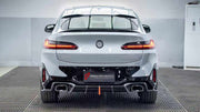 CARBON REAR DIFFUSER AND REAR BUMPER FINS for BMW X4 G02 LCI 2021+

Set includes:
Rear Bumper Fins
Rear Diffuser

Material: Carbon

NOTE: Professional installation is required.