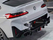 CARBON REAR DIFFUSER AND REAR BUMPER FINS for BMW X4 G02 LCI 2021+

Set includes:
Rear Bumper Fins
Rear Diffuser

Material: Carbon

NOTE: Professional installation is required.