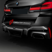 Carbon Rear Diffuser for BMW 5 SERIES G30 LCI 530i 530e 540i M550i xDrive 2018 - 2023
Set includes:

Rear Diffuser
Material: Carbon

NOTE: Professional installation is required.