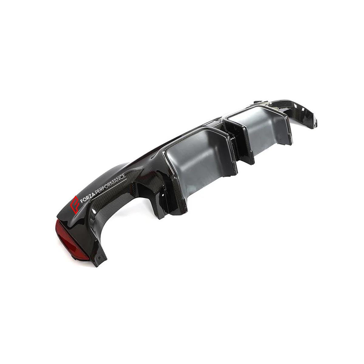 Carbon Rear Diffuser for BMW 5 SERIES G30 LCI 530i 530e 540i M550i xDrive 2018 - 2023
Set includes:

Rear Diffuser
Material: Carbon

NOTE: Professional installation is required.