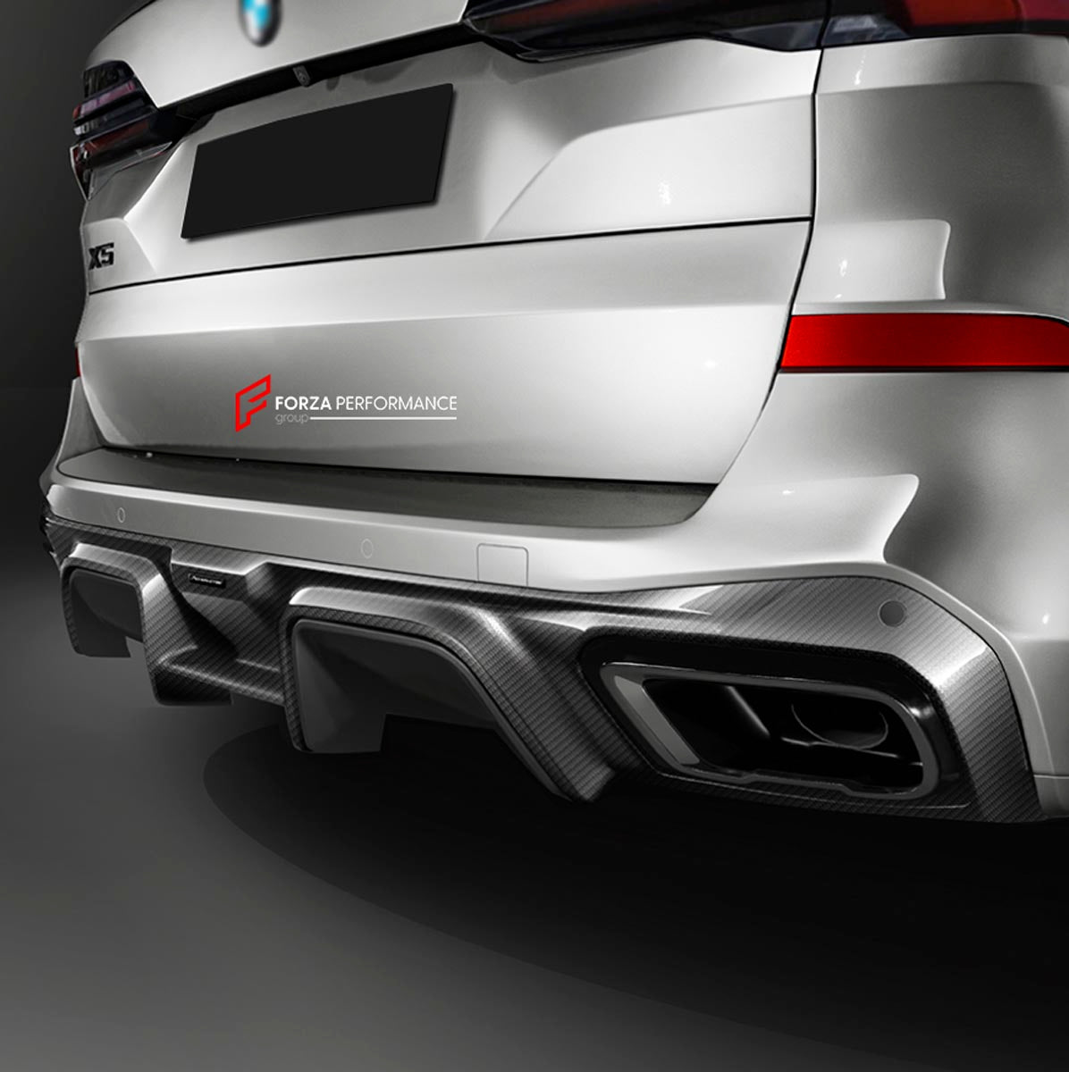Carbon Rear Diffuser for BMW X5 LCI G05 G18 40i 50e M50i M60i xDrive sDrive 2019+
Set includes:

Rear Diffuser
Material: Carbon

NOTE: Professional installation is required.
