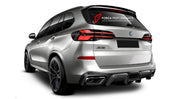 Carbon Rear Diffuser for BMW X5 LCI G05 G18 40i 50e M50i M60i xDrive sDrive 2019+
Set includes:

Rear Diffuser
Material: Carbon

NOTE: Professional installation is required.