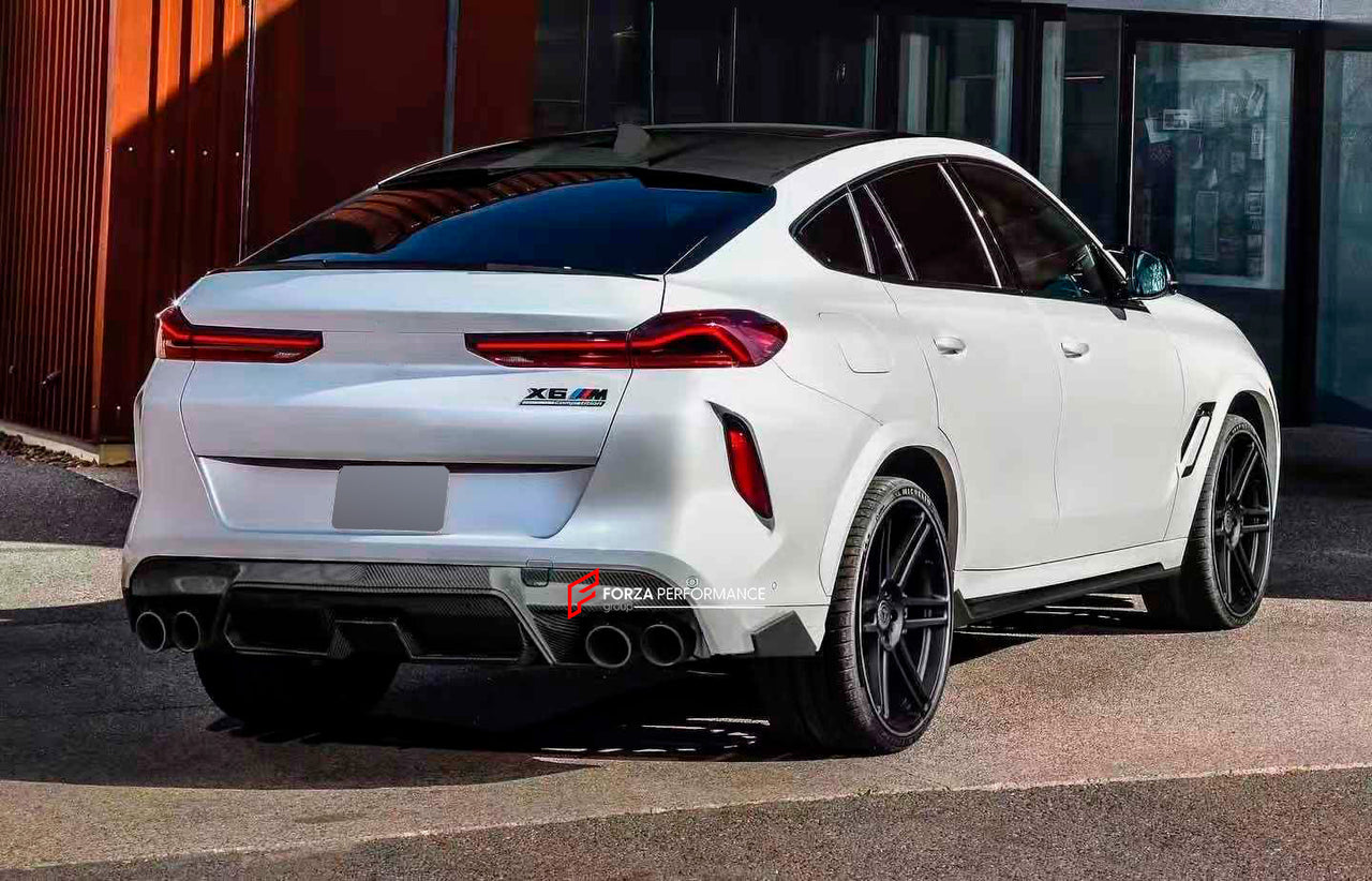 CARBON REAR DIFFUSER for BMW X5M F95 2019+ X6M F96 2020+
Set includes:
Rear Diffuser
Material: Dry Carbon
Note: Professional installation is required