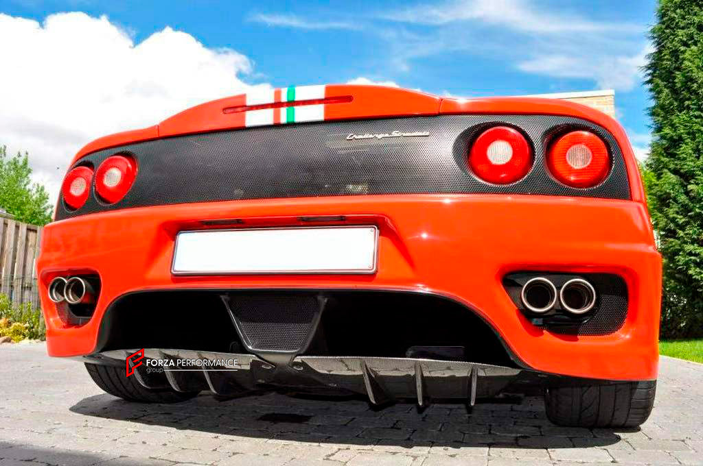 CARBON REAR DIFFUSER for FERRARI 360 SPIDER MODENA CHALLENGE STRADALE 1999 - 2005

Set includes:

Rear Diffuser

Material: Carbon

NOTE: Professional installation is required.