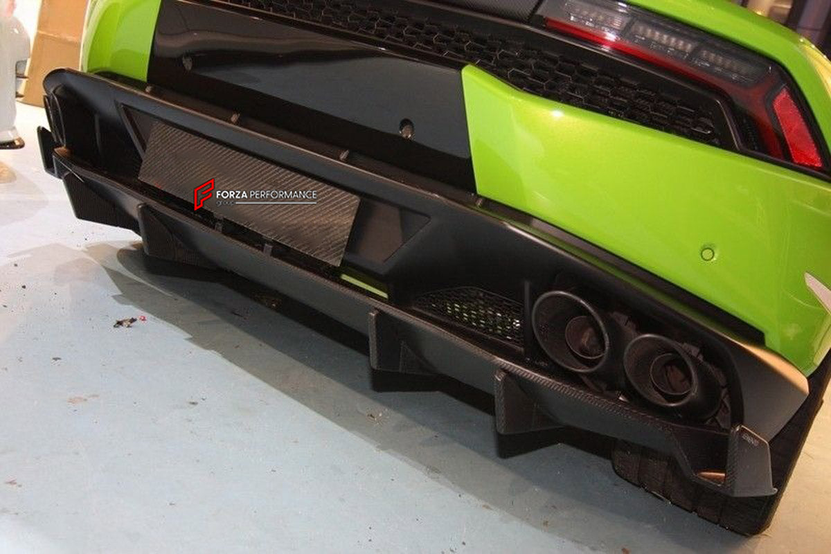 Carbon Rear Diffuser for Lamborghini Huracan LP610
Set includes:

Rear Diffuser
Material: Carbon

NOTE: Professional installation is required.