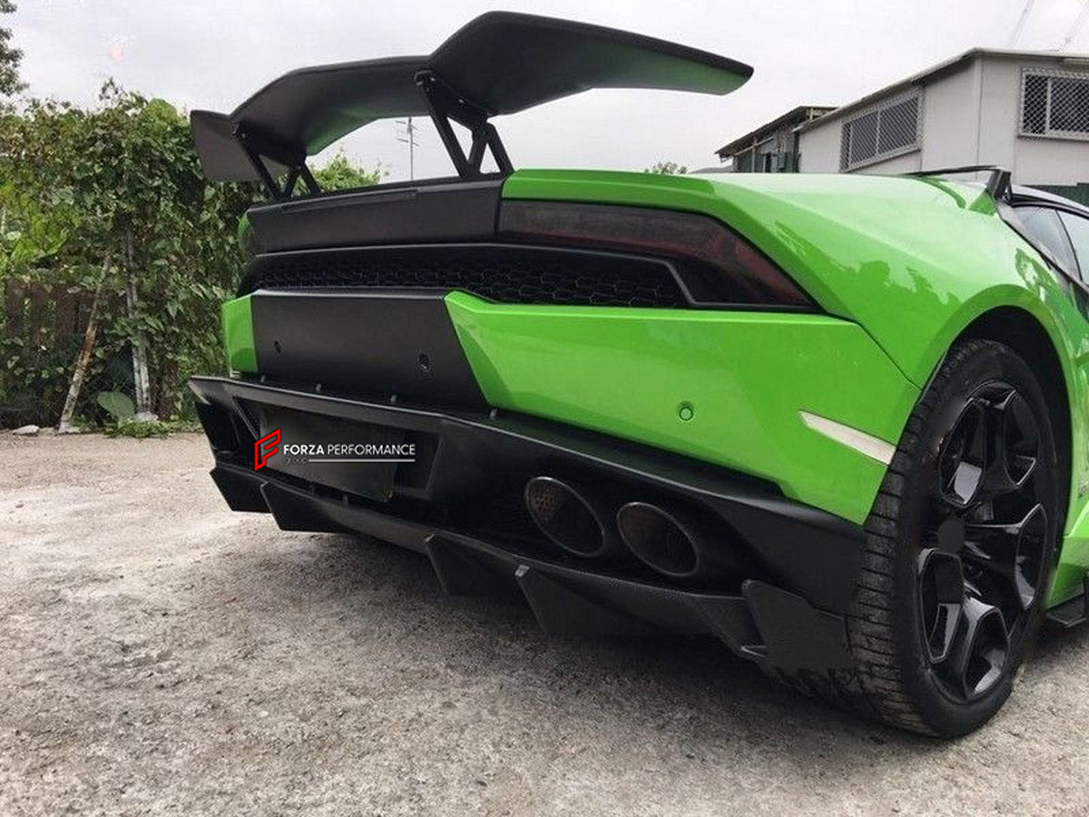 Carbon Rear Diffuser for Lamborghini Huracan LP610
Set includes:

Rear Diffuser
Material: Carbon

NOTE: Professional installation is required.