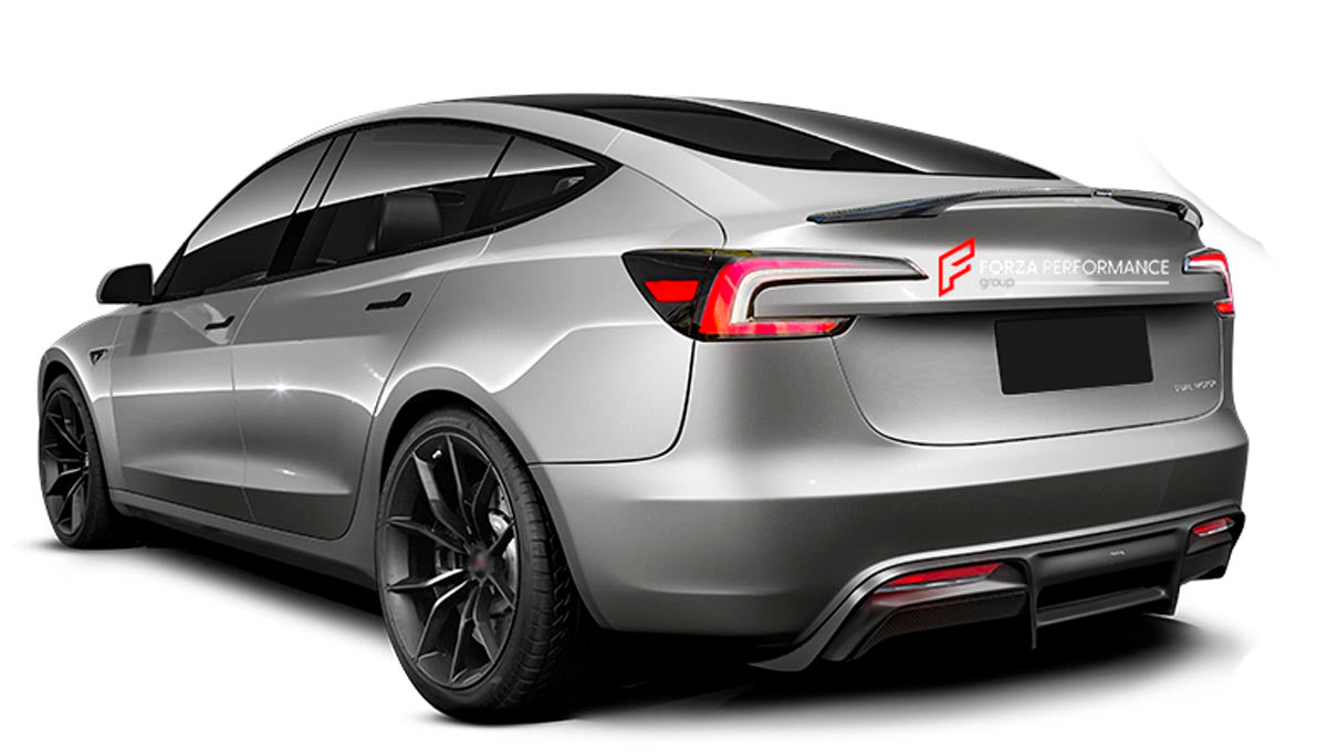 Carbon Rear Diffuser for TESLA MODEL 3 FACELIFT 2023+
Set includes:

Rear Diffuser
Material: Carbon

NOTE: Professional installation is required.