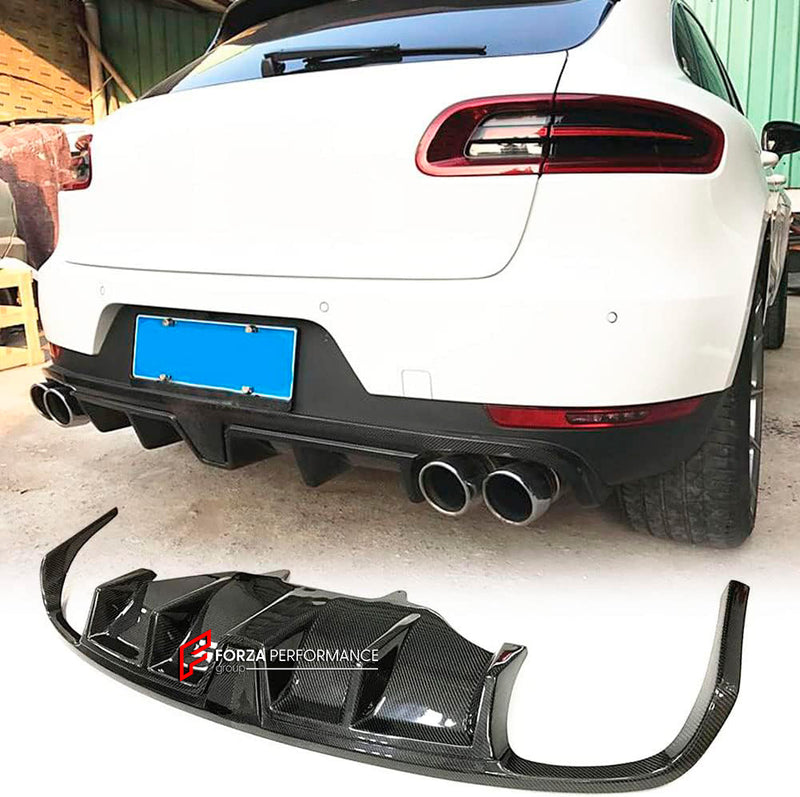 CARBON REAR DIFFUSER with LED for PORSCHE MACAN 95B.1 2015 - 2018