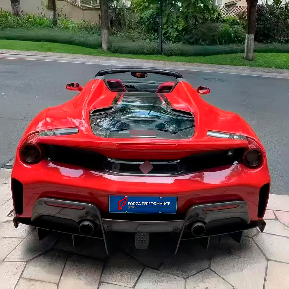 CARBON Rear Engine Hood Cover for Ferrari 488 GTB 2015 - 2020
Set includes:

Rear Engine Hood Cover
Material: Carbon

NOTE: Professional installation is required.