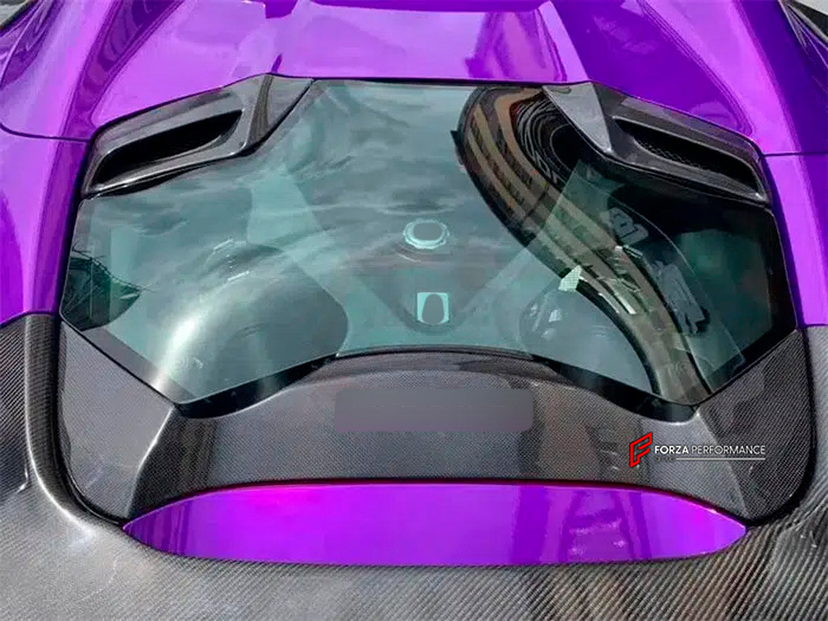 CARBON Rear Engine Hood Cover for Ferrari 488 GTB 2015 - 2020
Set includes:

Rear Engine Hood Cover
Material: Carbon

NOTE: Professional installation is required.