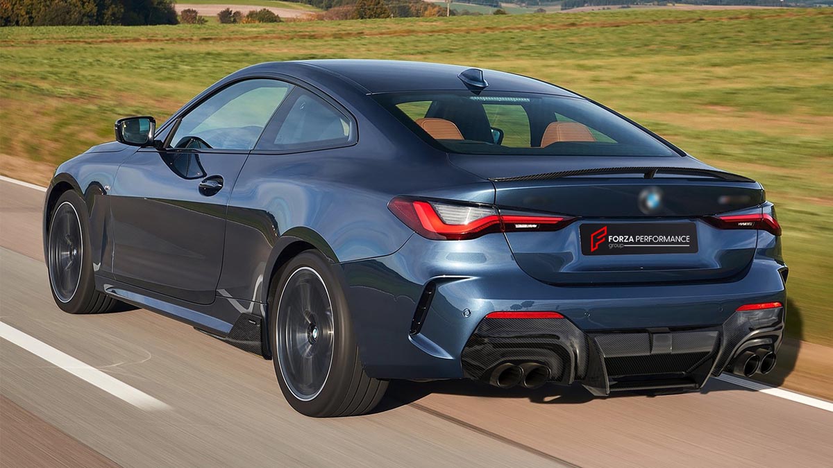 CARBON REAR SPOILER for BMW 4 SERIES G22 M4 G82 COUPE M440i 430i XDRIVE 2020 - 2024 FORZA PERFORMANCE Custom fit Dry Carbon Achen Cybe Achencybe Design Style
Set includes:

Rear Spoiler
Material: Carbon

NOTE: Professional installation is required.