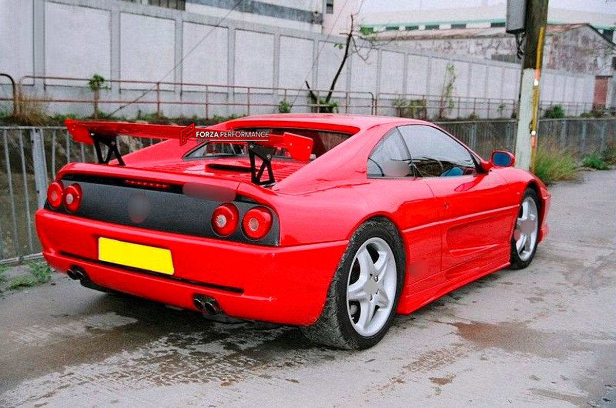 Carbon Rear Spoiler Wing for Ferrari F355 SD003
Set includes:

Rear Spoiler Wing
Material: Carbon

NOTE: Professional installation is required.