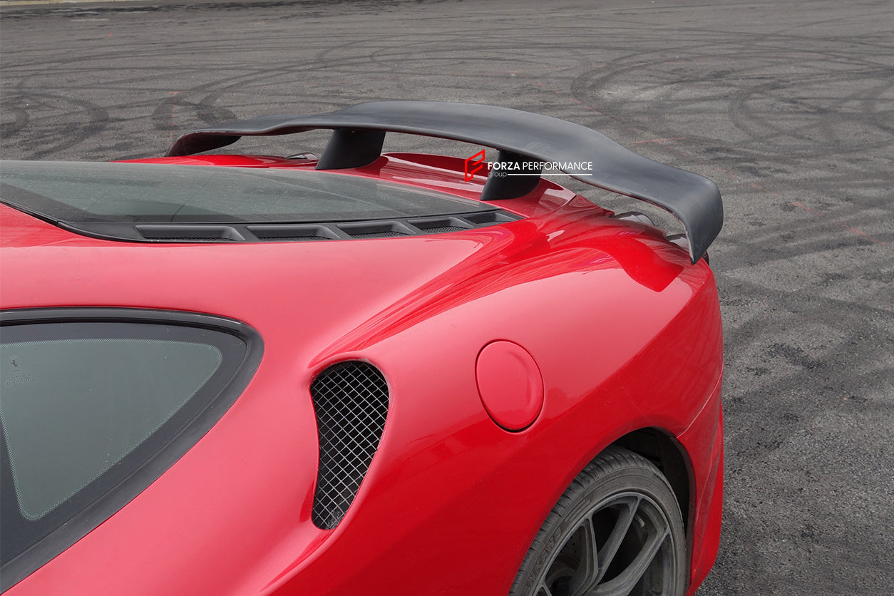 CARBON REAR SPOILER for FERRARI F430 2004 - 2009

Set includes:

Rear Spoiler

Material: Carbon fiber

NOTE: Professional installation is required.