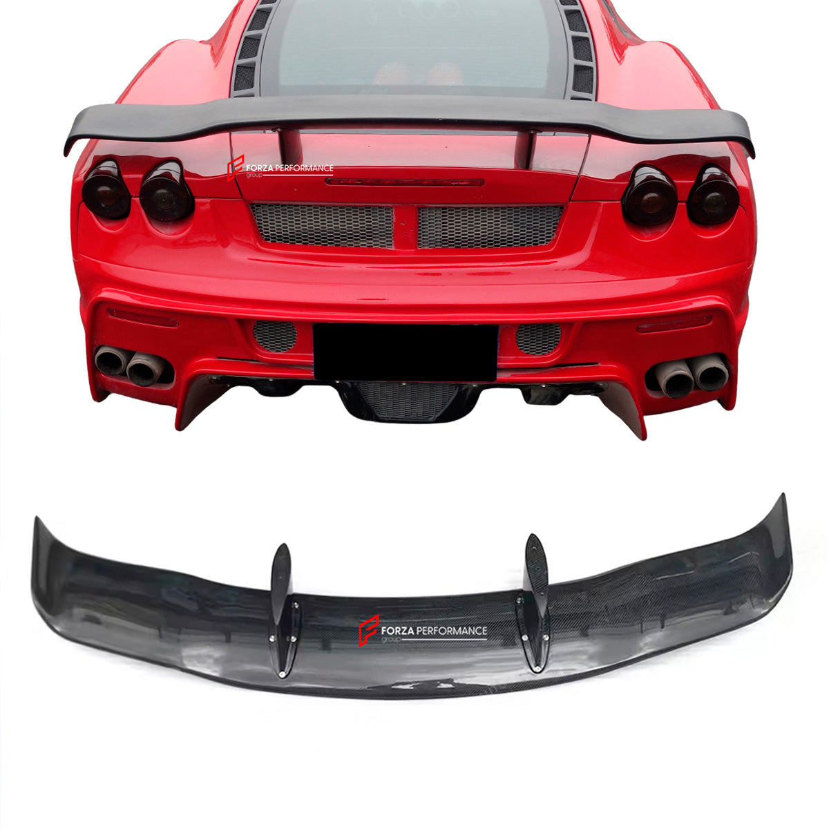 CARBON REAR SPOILER for FERRARI F430 2004 - 2009

Set includes:

Rear Spoiler

Material: Carbon fiber

NOTE: Professional installation is required.