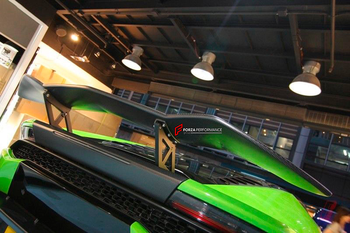 Carbon Rear Spoiler Wing for Lamborghini Huracan LP580 LP610 2014 - 2019
Set includes:

Rear Spoiler Wing
Material: Carbon

NOTE: Professional installation is required.