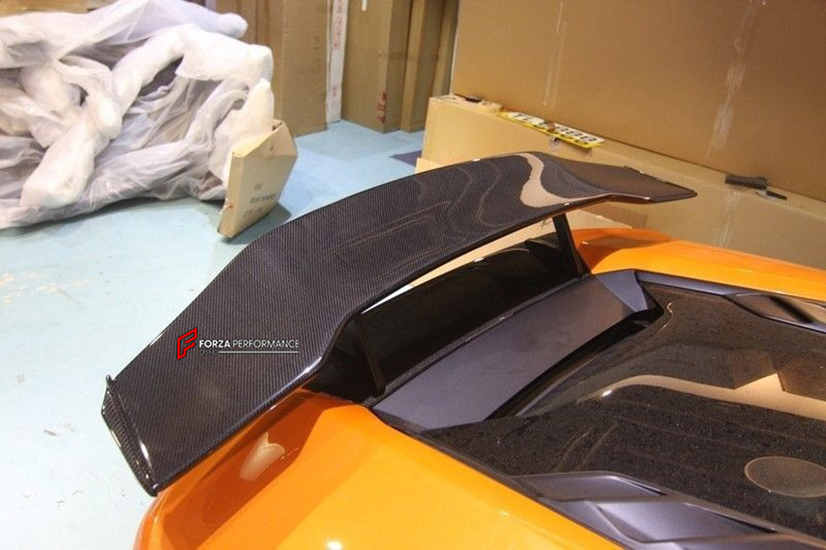 Carbon Rear Spoiler for Lamborghini Huracan LP580 LP610
Set includes:

Rear Spoiler
Material: Carbon

NOTE: Professional installation is required.