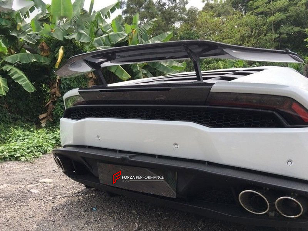 Carbon Rear Spoiler for Lamborghini Huracan LP580 LP610
Set includes:

Rear Spoiler
Material: Carbon

NOTE: Professional installation is required.