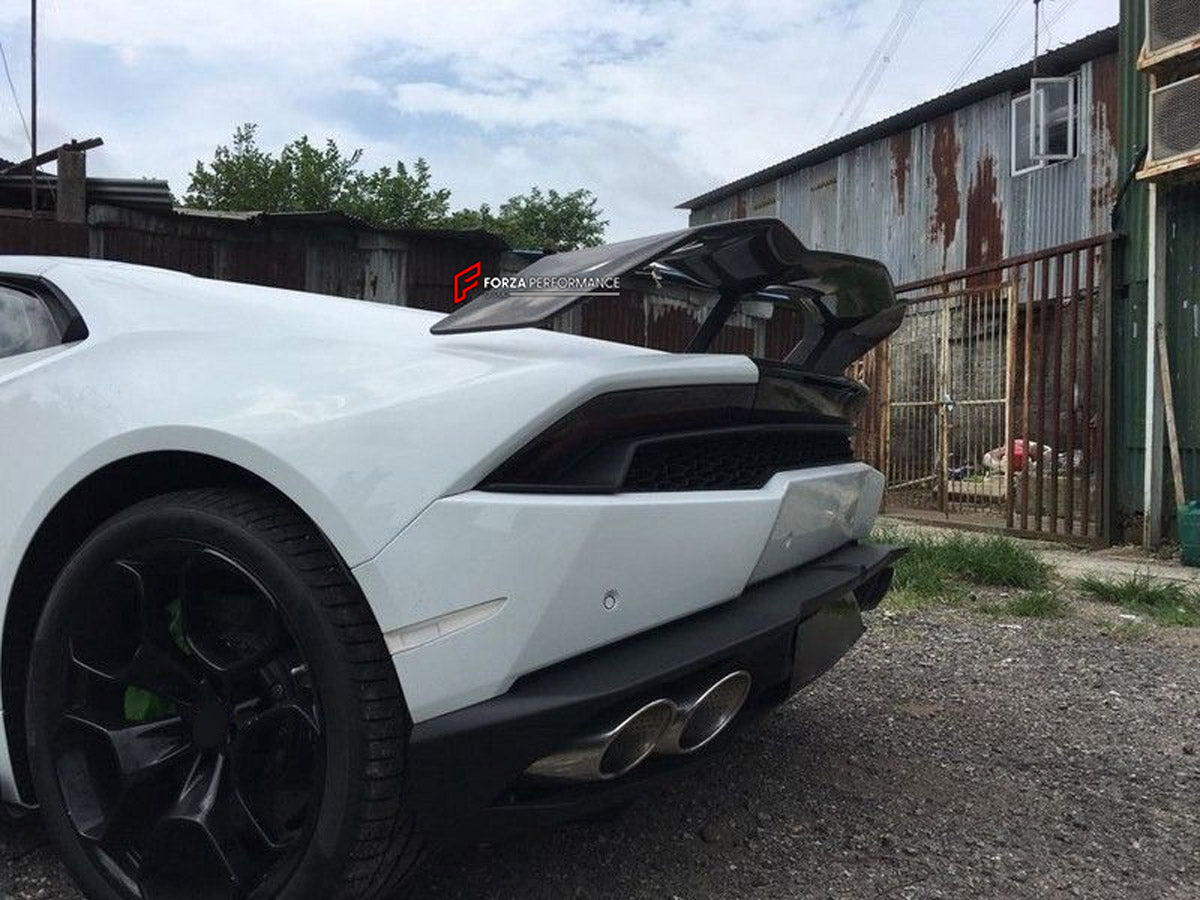 Carbon Rear Spoiler for Lamborghini Huracan LP580 LP610 YYW003
Set includes:

Rear Spoiler
Material: Carbon

NOTE: Professional installation is required.