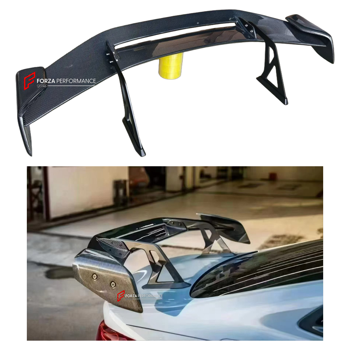 CARBON REAR SPOILER WING for BMW M2 G87 M3 G80 M4 G82 2020+ FORZA PERFORMANCE custom fit Adro Style

Set includes:
Rear Spoiler Wing

Material: Carbon

NOTE: Professional installation is required.