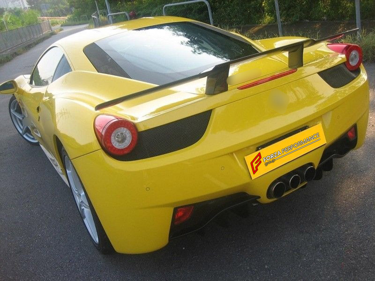 Carbon Rear Spoiler Wing for Ferrari 458 Italia R003G
Set includes:

Rear Spoiler Wing
Material: Carbon

NOTE: Professional installation is required.