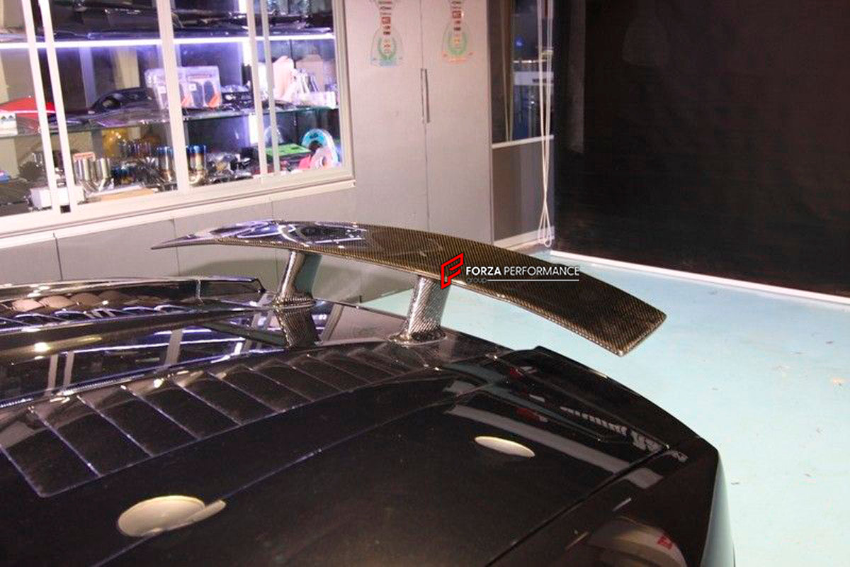 CARBON REAR SPOILER WING for Lamborghini Gallardo 2003 - 2013
Set includes:

Rear Spoiler Wing
Material: Carbon

NOTE: Professional installation is required.