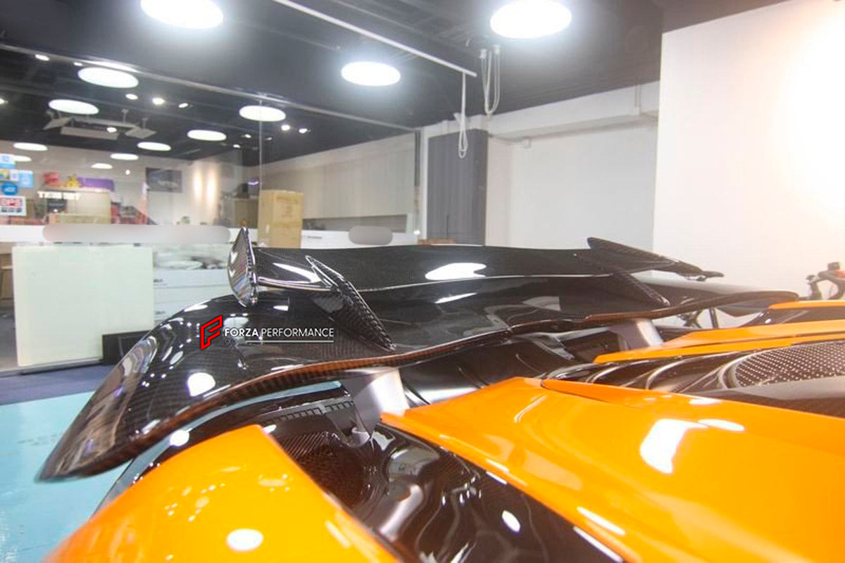 CARBON REAR SPOILER WING for McLaren 720S Coupe
Set includes:

Rear Spoiler Wing
Material: Carbon

NOTE: Professional installation is required.