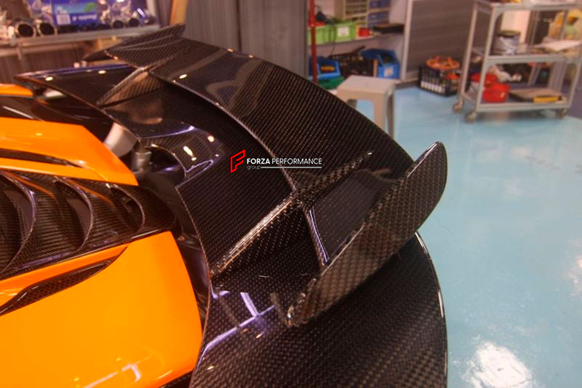 CARBON REAR SPOILER WING for McLaren 720S Coupe
Set includes:

Rear Spoiler Wing
Material: Carbon

NOTE: Professional installation is required.