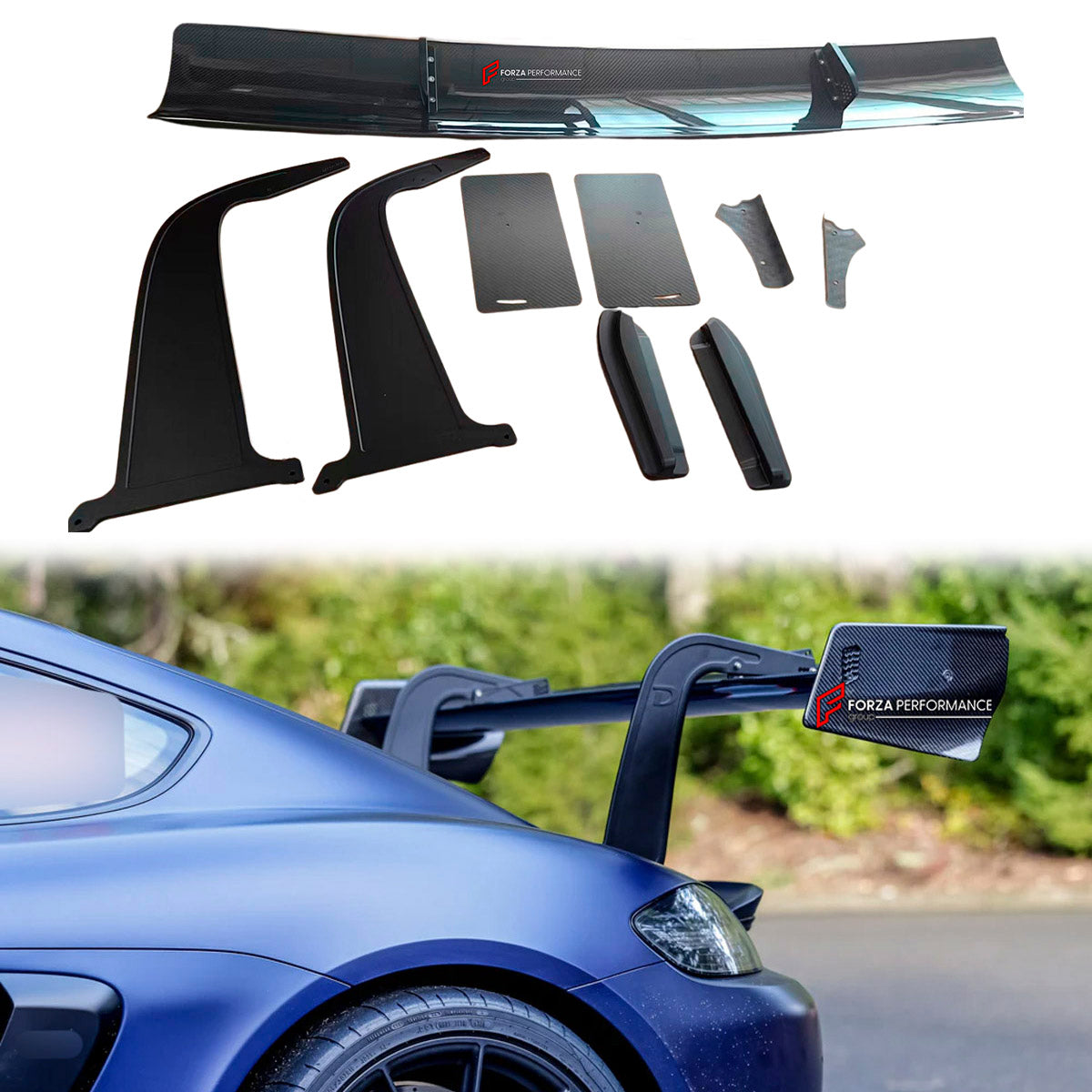 Carbon Rear Spoiler Wing for Porsche 718 982 GT4 2016 - 2025
Set includes:

Rear Spoiler Wing
Material: Carbon

NOTE: Professional installation is required.