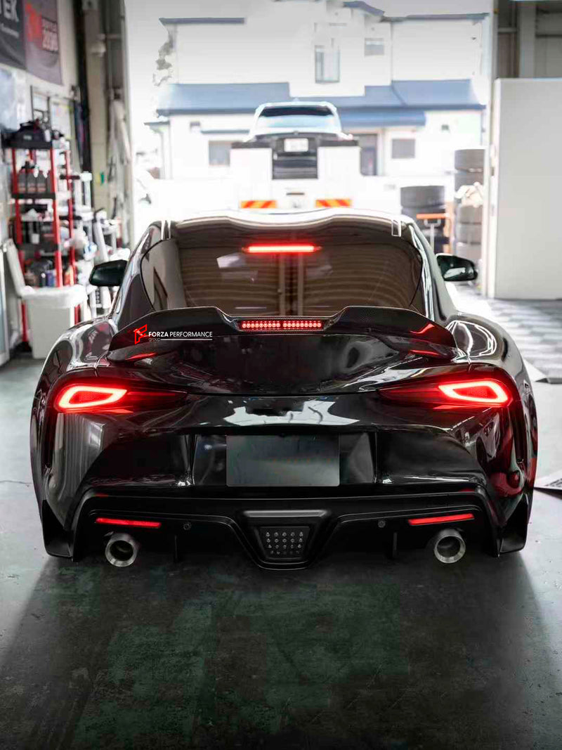 AUTHENTIC DARWINPRO CARBON REAR SPOILER WITH DYNAMIC LED LIGHTS for TOYOTA SUPRA A90 2019+