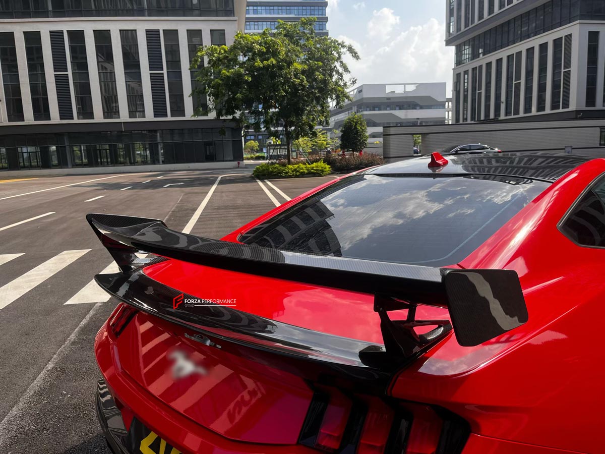 CARBON REAR WING SPOILER for FORD MUSTANG VII 7 S650 2024+ Forza Performance Custom fit
Set includes:

Rear Wing Spoiler
Material: Carbon

NOTE: Professional installation is required.