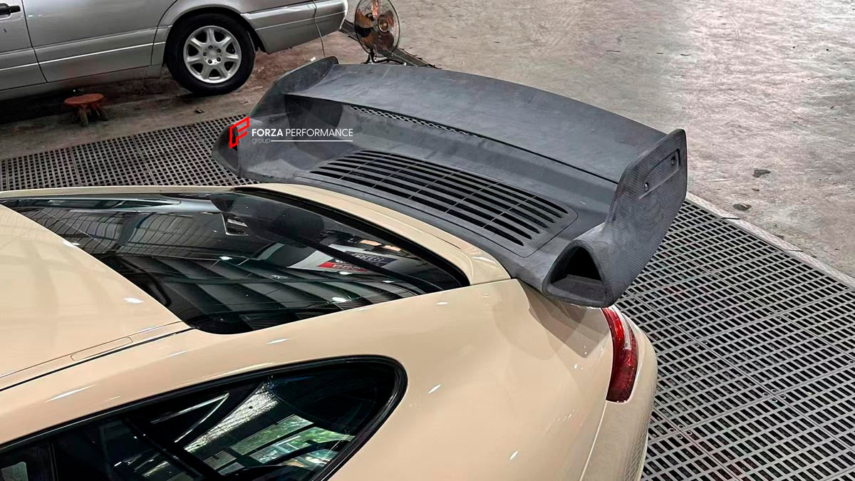 CARBON REAR WING SPOILER for PORSCHE 911 997 CARRERA 2004 - 2013
Set includes:

Rear Wing Spoiler
Material: Carbon

NOTE: Professional installation is required.